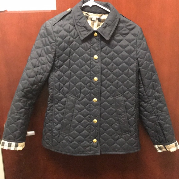 SOLD Burberry Navy Quilted Jacket Size M - Picture 5 of 8